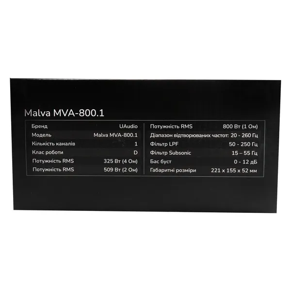 1-канальный усилитель UAudio Malva MVA-800.1 10