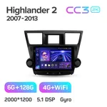 Штатная магнитола Teyes CC3 2k 6+128 Gb Toyota Highlander 2 XU40 2007-2013 (A) 2