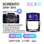 Штатна магнітола Teyes CC3 2k 3+32 Gb Kia Sorento 2 XM 2009-2012 (A) 10" 2