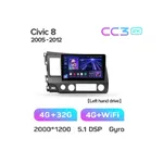 Штатна магнітола Teyes CC3 2k 4+32 Gb Honda Civic 8 FK FN FD 2005-2012 10" 7