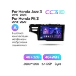Штатна магнітола Teyes CC3 2k 4+32 Gb Honda Jazz 3, Fit 3 GP GK 2013-2020 (A) 10" 6