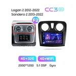 Штатна магнітола Teyes CC3 2k 4+32 Gb Renault Logan 2 2012-2022, Sandero 2 2013-2022 (F2) (A) 7