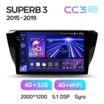 Штатная магнитола Teyes CC3 2k 4+32 Gb Skoda Superb 3 2015-2019 2