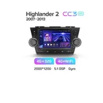 Штатна магнітола Teyes CC3 2k 4+32 Gb Toyota Highlander 2 XU40 2007-2013 (A) 10" 5