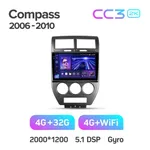 Штатна магнітола Teyes CC3 2k 4+64 Gb Jeep Compass 1 MK 2006-2010 10" 2