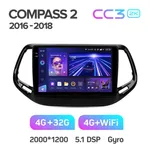 Штатна магнітола Teyes CC3 2k 4+64 Gb Jeep Compass 2 MP 2016-2018 10" 2