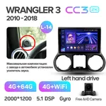 Штатна магнітола Teyes CC3 2k 4+64 Gb Jeep Wrangler 3 JK 2010-2017 (L14) 10" 2