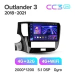 Штатна магнітола Teyes CC3 2k 4+64 Gb Mitsubishi Outlander 3 GF0W GF0W GG0W 2018-2021 (A) 10" 2