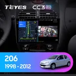 Штатная магнитола Teyes CC3 2k 4+64 Gb Peugeot 206 1998-2012