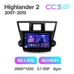 Штатна магнітола Teyes CC3 2k 4+64 Gb Toyota Highlander 2 XU40 2007-2013 (A) 10" 2