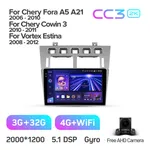 Штатна магнітола Teyes CC3 2k 6+128 Gb 360° Chery A5 A21 2006-2010, Cowin 3 A21 2010-2011, Vortex Estina 2008-2012 9