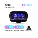 Штатна магнітола Teyes CC3 2k 6+128 Gb 360° Fiat 500X 2014-2020 2