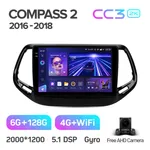 Штатная магнитола Teyes CC3 2k 6+128 Gb 360° Jeep Compass 2 MP 2016-2018 2
