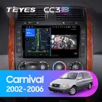 Штатная магнитола Teyes CC3 2k 6+128 Gb 360° Kia Carnival UP GQ 2002-2006