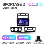 Штатная магнитола Teyes CC3 2k 6+128 Gb 360° Kia Sportage 2 2007-2009 2