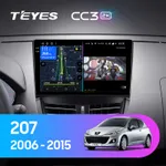 Штатная магнитола Teyes CC3 2k 6+128 Gb 360° Peugeot 207 2006-2015
