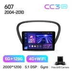 Штатная магнитола Teyes CC3 2k 6+128 Gb 360° Peugeot 607 2004-2010 2