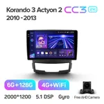 Штатная магнитола Teyes CC3 2k 6+128 Gb 360° SsangYong Korando 3 2010-2013 2