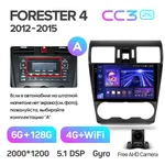 Штатна магнітола Teyes CC3 2k 6+128 Gb 360° Subaru Forester 4 SJ 2012-2015 (A) 2