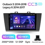 Штатна магнітола Teyes CC3 2k 6+128 Gb 360° Subaru Outback 5 2014-2018, Legacy 6 2014-2017 2