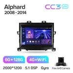 Штатна магнітола Teyes CC3 2k 6+128 Gb 360° Toyota Alphard H20 2008-2014 2
