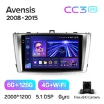 Штатная магнитола Teyes CC3 2k 6+128 Gb 360° Toyota Avensis 3 2008-2015 2