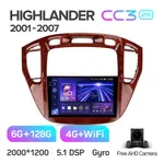 Штатная магнитола Teyes CC3 2k 6+128 Gb 360° Toyota Highlander 1 XU20 2001-2007 2