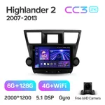 Штатна магнітола Teyes CC3 2k 6+128 Gb 360° Toyota Highlander 2 XU40 2007-2013 2