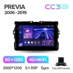 Штатна магнітола Teyes CC3 2k 6+128 Gb 360° Toyota Previa XR50 2006-2019 2