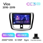 Штатная магнитола Teyes CC3 2k 6+128 Gb 360° Toyota Vios, Yaris L 2016-2019 2