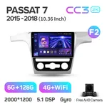 Штатная магнитола Teyes CC3 2k 6+128 Gb 360° Volkswagen Passat 7 B7 NMS 2015-2018 (F1) 2