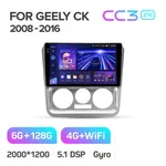 Штатна магнітола Teyes CC3 2k 6+128 Gb Geely CK 2008-2016 2