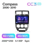 Штатна магнітола Teyes CC3 2k 6+128 Gb Jeep Compass 1 MK 2006-2010 10" 2