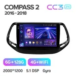 Штатная магнитола Teyes CC3 2k 6+128 Gb Jeep Compass 2 MP 2016-2018 2
