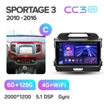 Штатная магнитола Teyes CC3 2k 6+128 Gb Kia Sportage 3 SL 2010-2016 (C) 2