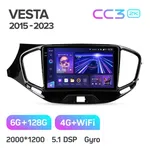Штатная магнитола Teyes CC3 2k 6+128 Gb LADA Vesta Cross Sport 2015-2019 2