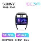 Штатна магнітола Teyes CC3 2k 6+128 Gb Nissan Sunny 2014-2016 10" 2