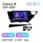 Штатна магнітола Teyes CC3 2k 6+128 Gb Toyota Camry 8 XV 70 2017-2020 (B) 10" 2