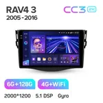 Штатна магнітола Teyes CC3 2k 6+128 Gb Toyota RAV4 3 XA30 2005-2013 10" 2