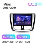 Штатна магнітола Teyes CC3 2k 6+128 Gb Toyota Vios, Yaris L 2016-2019 10" 2