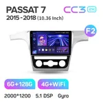 Штатна магнітола Teyes CC3 2k 6+128 Gb Volkswagen Passat 7 B7 NMS 2015-2018 (F1) 2