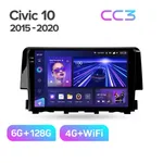 Штатная магнитола Teyes CC3 6+128 Gb Honda Civic 10 FC FK 2015-2020 2