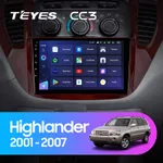 Штатна магнітола Teyes CC3 6+128 Gb Toyota Highlander 1 XU20 2001-2007