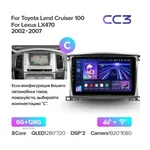 Штатная магнитола Teyes CC3 6+128 Gb Toyota Land Cruiser LC 100-A 2002-2007 (C) 2