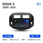 Штатна магнітола Teyes X1 2+32 Gb Toyota RAV4 3 XA30 2005-2013 10" 2