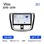 Штатна магнітола Teyes X1 2+32 Gb Toyota Vios, Yaris L 2016-2019 10" 2