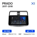 Штатна магнітола Teyes X1 2+32 Gb Wi-Fi Toyota Land Cruiser Prado 150 2017-2018 10" 8