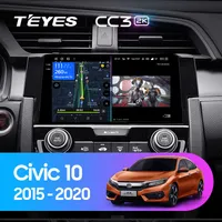 Штатна магнітола Teyes CC3 2k 4+64 Gb Honda Civic 10 FC FK 2015-2020