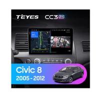 Штатна магнітола Teyes CC3 2k 4+32 Gb Honda Civic 8 FK FN FD 2005-2012 10"