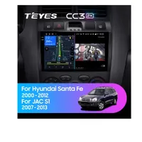 Штатна магнітола Teyes CC3 2k 4+32 Gb Hyundai Santa Fe SM 2000-2012, JAC S1 (Rein) 1 2007-2013